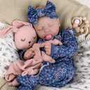 Aori 20 Inch Weighted Reborn Baby Doll - Hyper Realistic Lifelike Newborn Girl with Outfit, Collectible Soft Body Baby Doll for Girls Age 3 for Christmas/Birthday (Blue)