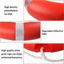 Life Ring, 23"/28" Boat Safety Throw Rings, Life Preserver Ring with Bracket and 98.5 FT Floating Rescue Rope, Outdoor Professional Throwable Flotation Device