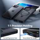 CASEKOO for iPhone 15 Case with Magnetic Invisible Stand [Military Drop Protection] [Compatible with MagSafe] Shockproof Slim Translucent Matte Case 6.1 Inch, Black, for Man/Woman