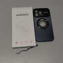 MAKAVO Magnetic for iPhone 13 Pro Max Case, Compatible with MagSafe, Built-in Camera Lens Protector, Logo View, Military Grade Drop Proof Phone Case Cover, Black