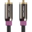 FosPower Subwoofer Cable (10 FT) RCA to RCA Audio Stereo Cable, Male to Male - Dual Shielded Cord | 24K Gold Plated Connector | Corrosion Resistant | Clean Sounding Signal
