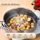 LOLYKITCH 7 QT Large Deep Frying Pan with Lid, 12 Inch Nonstick Triply Stainless Steel Skillet Saute Pan, Ceramic Hybrid Honeycomb Cookware for Family Meal Oven & Induction Ready, Riveted Handles