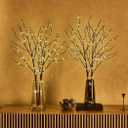 Fudios Branch Lights Battery Operated with Timer 32IN 100 LED, Fake Willow Branches with Fairy Lights for Vase, Lighted Twig Tree Branches Indoor Outdoor Christmas Party Home Decor 2 Set