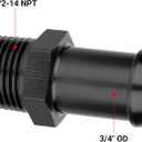EVIL ENERGY 1/2" NPT Male to 3/4" Barb Fitting Adapter Straight Aluminum Black