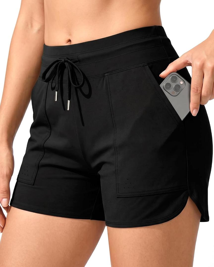 Women Swim Board Shorts 3 Inches Super Comfy Ultra Stretch Quick Dry for Pool Beach Summer Vacation and Daily Life