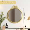 Chunful 2 Pcs Vintage Gold Round Wall Mirror 11.8 Inch Small Bow Circle Mirror Farmhouse Baroque Antique Vanity Gold Frame Hanging Wall Decor for Bathroom Bedroom Living Room Hallway Dressing Table