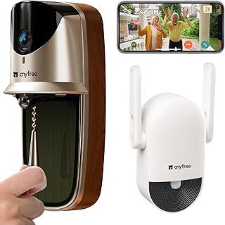 anyfree Solar Video Doorbells Camera Wireless with Chime Pro (2nd), 2K HDR Wide-Angle, AI Smart Motion Detection, 2.4/5G WiFi, 2-Way Talk, No Subscription Local/Cloud, Night Vision, Works with Alexa