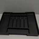 Extra Large Expandable Silverware Organizer, BPA-Free Food-Safe Cutlery Flatware Organizer, Kitchen Utensil Drawer Organizer, Adjustable Silverware Holder for Spoons Forks Knives, Black