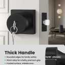 Black Door Knob with Lock and Key, Heavy Duty Keyed Entry Door Knob, Zinc Alloy Matte Black Exterior Door Knobs with Lock(1 Pack)