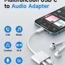 USB C to 3.5mm Headphone and Charger Adapter, 2-Pack Type C to Aux Jack Dongle Cable Cord with PD Fast Charging for iPhone 15/16/17 Pro/Max/Plus, iPad, Samsung Galaxy S22/S23/S24 Ultra, Note 20