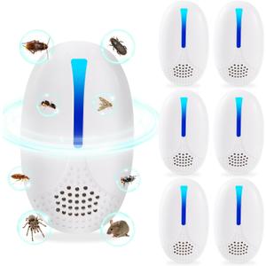 2025 Upgraded Version Ultrasonic Repeller Indoor, Mouse Traps Repellent Plug in, Pest Control, Roach, Rodent, Mouse, Bugs, Mosquito, Spider, Ant for Home,Kitchen, Office, Warehouse, Hotel 6 Packs