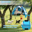 Upgraded Dog Tie Out Cable for Camping, 100FT Portable Trolley System for 2 Dogs, Knot-a-Hitch Dogs Hitching System up to 250lbs, Dog Runner for Yard Camping Training Running Hiking Outdoor