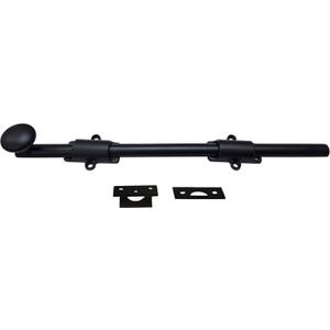QCAA Solid Brass Dutch Door Bolt, 12", Matte Black, Made in Taiwan, 1 Pack