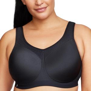 Full Figure Plus Size High Impact Wonderwire Sports Bra Underwire #9066 (38J, Black)