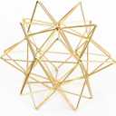 Metal Geometric Table Top Decor, 3D Metal Geometric Sculpture, Gold Abstract Sculpture for Home Decor, Table Art Decorations for Home, Living Room, Office, Bedroom
