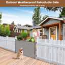 Weatherproof Outdoor Retractable Dog Gates for Decks with No Rust Screws and Rods, 72" Wide Waterproof Outdoor pet gate, 6 ft Scratch-Resistant Mesh Retractable Baby Gates for Parents and Pet Owners