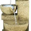 Design Toscano DW8127 Water Fountain with LED Light - Villa Fortino Garden Decor Tabletop Fountain - Desk Fountain Water Feature,Full Color (7. 5"Wx8"dx12"h)