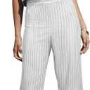 ROYLAMP Women's Summer 2 Piece Outfits Sleeveless Square Neck Tops Wide Leg Pants set Jumpsuit with Pockets (White, XL)