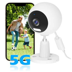 5G Security Camera Indoor/Outdoor, Baby Monitors Camera, Nanny/Pet/Dog Cameras with Phone App,IP66 Waterproof, Color Night Vision, White Light, Bell Siren, 24/7 SD Recordings -1 Pack 