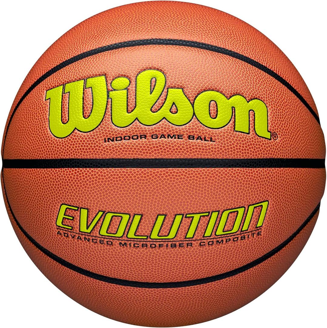 Wilson Evolution Basketballs (Size 7 - 29.5", Yellow/Brown)