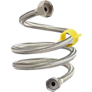 3.3FT Faucet Connector Hoses, G1/2 Female x G3/4 Female 304 Stainless Steel Braided Water Hose,For Dog Waterer Bowl,Washer Hoses,Residences Supply Hose (39-inch-1/2'' NPT to 3/4'' GHT)