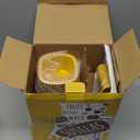 SUSTEAS Rotary Cheese Grater with Handle - Vegetable Shredder with 5 Well-designed Blades & Strong Suction Base,Round Mandoline Slicer & Food Chopper for Kitchen,with Blade Storage Box(Yellow)