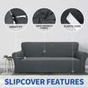 ZNSAYOTX 1 Piece Jacquard Couch Covers for 3 Cushion Couch Living Room High Stretch Sofa Cover Pets Dogs Friendly Anti Slip Thickened Slipcovers Furniture Protector (Sofa, Dark Grey)