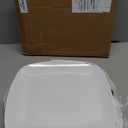 TP 10.5" Melamine Square Dinner Plates, 6-piece Plate Set Unbreakable Serving Dishes for Indoors and Outdoors, Unbreakable Dinner Service for 6 (White)