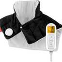 Comfytemp Heating Pad for Neck and Shoulders and Back, 2.6lb Weighted Electric Heating Pads, Large Heated Wrap, 9 Heat Settings & 11 Timer, Valentines Birthday Gifts for Women Men Mom Dad, Black