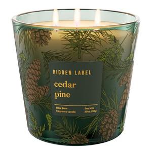 Cedar Pine Scented Candle, 30oz Natural Soy Wax, 3 Wick Large Winter Forest Candle for Home, 100+ Hours Clean Burn, Fresh Cut Christmas Tree Aroma for Holiday Decor, Stress Relief & Gifting