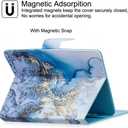 Universal Case for 6.5-7.5'' Tablet, Newshine Colorful Wallet Stand Cover for 7.0'' Samsung Galaxy Tablet, Amazon Kindle Fire 7/HDX 7 and Other Around 7 Inch Models - Blue Marble