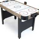GoSports 48 Inch Air Hockey Arcade Table - Oak or Black - Includes 2 Pushers, 3 Pucks, AC Motor, and LED Scoreboard