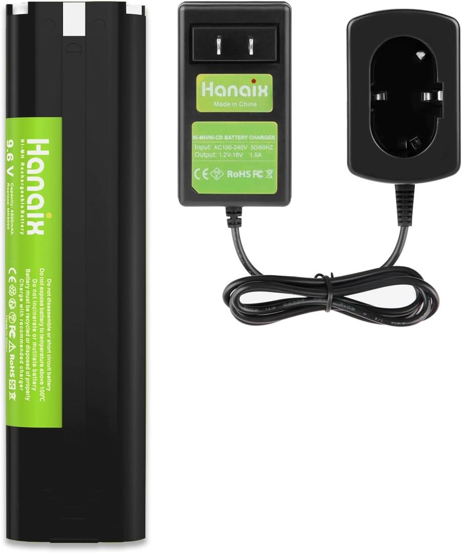 9.6V 4.5Ah Battery and Charger Compatible with Makita 9000 9033 6095d da391d kr23/43 9600 6096d 9001 9002 192696-2 193890-9 632007-4 for Makita 9.6V Battery