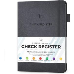Legend Planner Check Register Book  Accounting Ledger Book for Small Business & Personal Use  Checkbook Register to Track Financial Transactions  Hardcover, 7x10, 6300 Entries (Silver Black)
