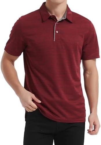 HQUEC Men's Polo Shirts Short Sleeve Quick Dry Moisture Wicking Performance Casual Work Regular-Fit Golf Shirts for Men 2XL