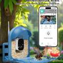 Bird Feeder with Camera, AI Recognition, Bird Bath, Solar Powered