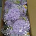 Tigeen 12 Bundles Peonies Artificial Flowers Faux Roses Silk Flowers Hydrangea Artificial Bouquet for Wedding Table Centerpiece Floral Vase Home Office Bridal Decor (Light Purple)