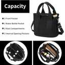 Small Tote Bags for Women Canvas Purses with Zipper Crossbody Mini Tote Satchel Hobo Work Beach Bag Shoulder Handbags