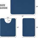 YIHOUSE Bathroom Rug Sets 3 Piece, Memory Foam Bath Mat, Non Slip Super Absorbent Soft Bathroom Mats, Machine Washable Bathroom Floor Mats Sets for Sink,Tub, Shower and Toilet,Dark Blue