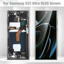 OLED for Samsung Galaxy S22 Ultra 5G Screen Replacement for Samsung S22 Ultra LCD Display SM-S908U Digitizer Touch Screen Assembly with Frame,Black(US Version)