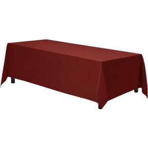 Gee Di Moda Rectangle Tablecloth - 70 x 120 Inch Burnt Orange Table Cloth for 6 or 8 Foot Rectangle Table - Heavy Duty Washable Fabric - for Buffet Table, Holiday Party, Dinner, Wedding & Baby Shower