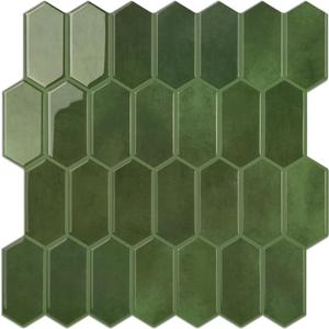 Peel and Stick Tile for Kitchen, Thicker Design 3D Self -Adhesive Long Hexagon Wall Tile Backsplash, Green 10-Sheet 12"x12" Stick on Tiles, Peel and Stick Wall Tiles for Kitchen Peel and Stick Tile for Kitchen, Thicker Design 3D Self -Adhesive Long Hexagon Wall Tile Backsplash, Green 10-Sheet 12"x12" Stick on Tiles, Peel and Stick Wall Tiles for Kitchen