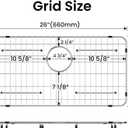 Sink Grid 26" X 14 1/16", Kitchen Sink Grid, Sink Protectors for Kitchen Sinks, Stainless Steel Material, Sink Bottom Grid with Rear Drain for Single Bowl (26" X 14 1/16")