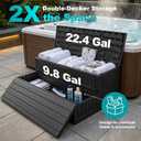 Hot Tub Steps with Storage Extra Wide, 2-Step Spa Stairs - Non-Slip Heavy Duty 500 lbs, Easy Assembly, Slip-Resistant, Universal for Hot Tub, RV, Camper, Pool Deck & Bath - Fits Any Size, Black