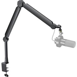 FIFINE Mic Boom Arm, Microphone Stand with Cable Management Channels, Extension Tube, Desk Clamp, Thread Adapter, Fully Adjustable Metal-Built Podcast Mic Arm for Streaming Gaming Recording-BM66T (BM66T BlackWith Extension Tube))