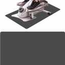 Non-Slip Elliptical Machine Mat - Durable Workout Mat for Under Desk Ellipticals, Seated Foot Pedal Exercisers, Floor Protection & Stability for Home Gym Equipment (23.7" x 15.9") (Grey)