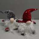 Juegoal 12" Lighted Christmas Gnome, Handmade Sequins Hat Scandinavian Swedish Tomte, Light Up Elf Holiday Present, Battery Operated Winter Tabletop Christmas Decorations, 2 Set