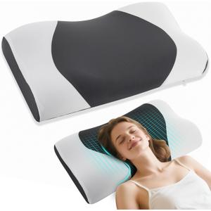 Cloud Align Pillow, Ergonomic Zero-Pressure Soft Memory Foam Pillow for Neck Pain Relief, Neutral Alignment for Side & Back Sleepers, Gently Provides Cervical Support, Washable Pillowcase
