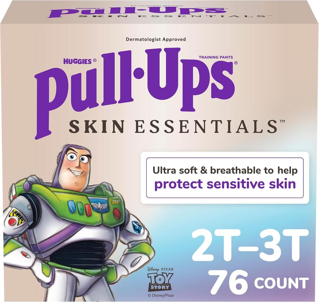 Pull-Ups Boys' Skin Essentials Potty Training Pants, Training Underwear, 2T-3T (16-34 lbs), 76 Ct