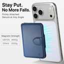 for MagSafe Wallet, Magnetic Phone Wallet RFID Blocking, Slim 5-8 Card Holder with Cash Slot & Clear ID Window, Minimalist Mag Safe Wallets for iPhone 17/16/15/14/13/12 Series, Navy Blue